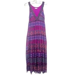 Anthropologie Weston Women's Size S Rubis Maxi Dress Tribal Print Sleeveless